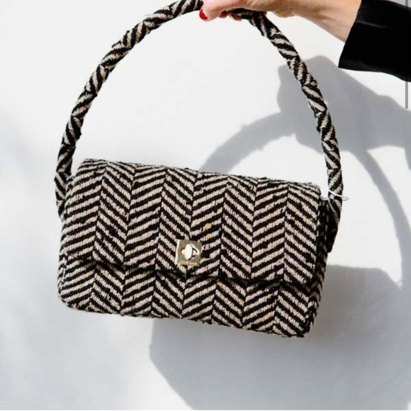 ANINE BING Nico Bag in Cream & Black Fishbone New with Tags! - Picture 7 of 16
